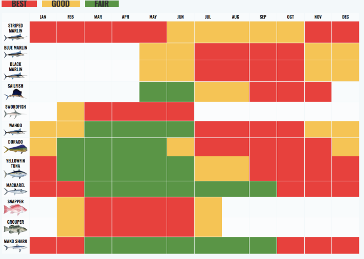 Cabo San Lucas Fishing calendar Cabo San Lucas Fishing calendar