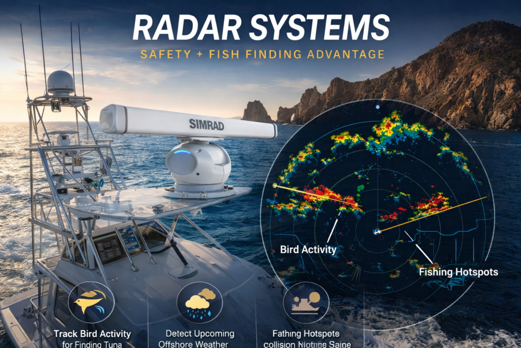 Yacht Electronics & Upgrades in Cabo San Lucas & La Paz: The Ultimate Guide for Serious Offshore Performance 3 Radar Systems (Safety + Fish Finding Advantage)